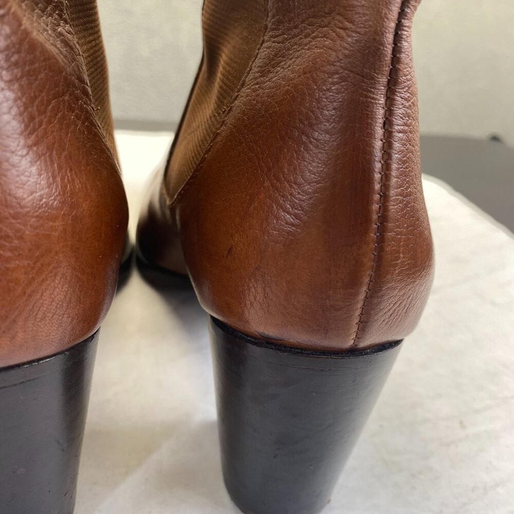 Cole Haan Brown Leather Boots Women’s Size 8 B Waterproof Heel Slip on - Picture 7 of 13